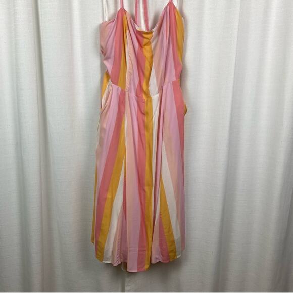 ModCloth x Collectif Sandy-Lynn Peachy Stripe Dress Sz.14 - Picture 4 of 16